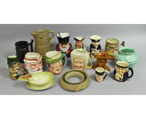 A Collection of Various Character Jugs to comprise Woods Examples, Vintage Father Christmas Jug, Hillstonia Jug and Circular 