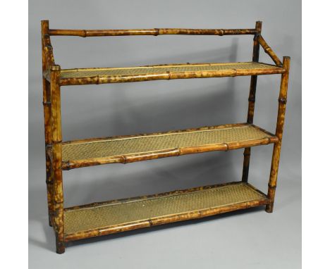 A Vintage Bamboo Three Shelf Free Standing Unit, 72cm wide 