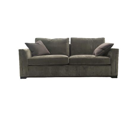 BESPOKE SOFA LONDON SOFA, dark grey velvet upholstered, 210cm x 95cm x 90cm H.