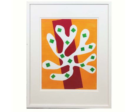 HENRI MATISSE, 'Algues Blanches Sur Orange', giclee lithograph, 55cm x 43cm, signed in the plate, framed.