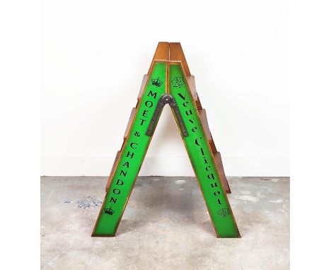 STEP LADDER, vintage style, with champagne house decoration, 80cm H x 44cm W x 68cm D.
