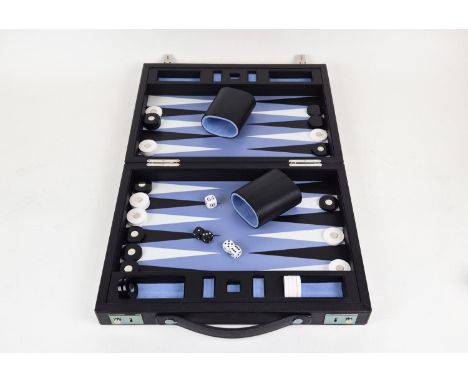SMYTHSON LEATHER PANAMA BACKGAMMON CASE.