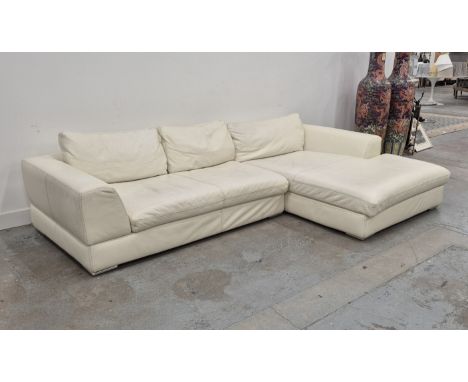 CORNER SOFA, approx 285cm W x 175cm D, by Ventaglio Leather Upholstery, purchased from Harrods.