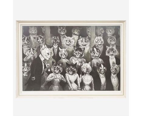 LOUIS WAIN (British 1860-1939), 'The Conductor', lithograph, numbered 5/100 in pencil, 57cm x 82cm overall, framed.