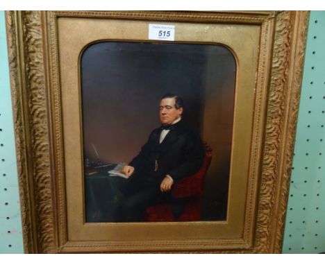 Jonathan Pratt (British 1835-1911), a portrait of a seated Victorian gentleman, hand written text verso suggesting the sitter