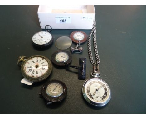 A J W Benson silver cased pocket watch, together with three nurses' watches, an Ingersoll stop watch and a Continental white 