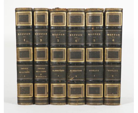 OEUVRES COMPLÈTES DE BUFFON, 6 Bände,Verlag Furne u. Cie./ Paris 1842-48, goldgeprägte Halbledereinbd., Theorie de la Terre 1