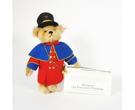 HEINRICH, Der Postillion-Teddybär, Herst. Steiff/ Giengen,1996/ 97, Artikelnr. 73-02, für Post Museums Shop/ Frankfurt/ M., B