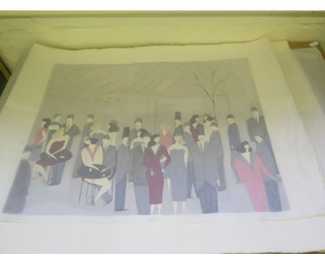 Katy Wilkinson Cafe and theatre - a pair Lithographs on Arches paper Signed Artist's Proof in pencil 43cm x 53cm (2)