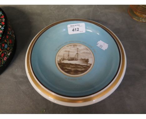 A Royal Copenhagen dish depicting M/S Selandia 1912 - Thr world's first ocean - going diesel motor vessel 18.5cm diameter