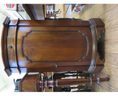 A French style walnut corner cupboard with frieze drawer over a panelled door on bracket feet, 56cm wide
