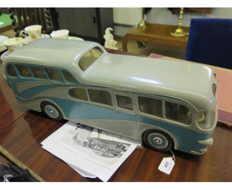 A hand-built in wood prototype scale model of a Foden Streamline Observation Coach 'SALOPIA' by James Whitson &amp; Co. Ltd, 