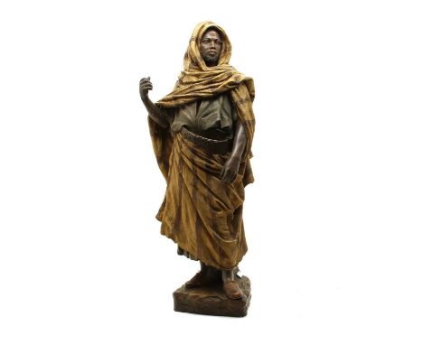 Freidrich Goldscheider (Austrian, 1845-1897), Le Gardien du Harem, a polychrome cold painted terracotta figure of the Harem K