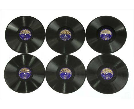 Piper Jazz Collection of vinyl & shellac records & LPs,Decca etc.Noted:Billy Costello F6148,Louis Armstrong (F8098), (F8464),