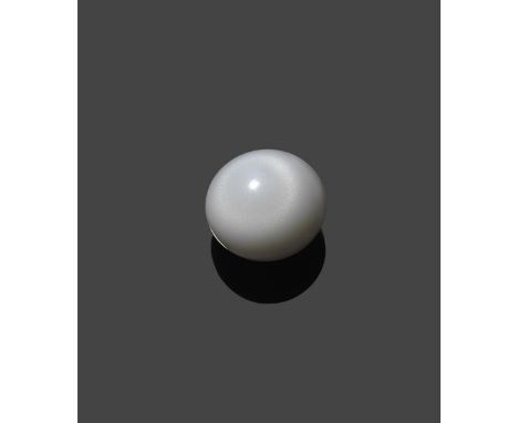 A large rare and impressive non-nacreous natural pearl, the button-shaped white pearl weighs 49.92cts and is approximately 20
