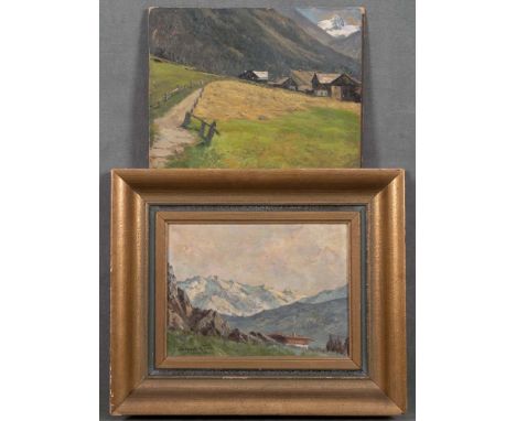 Albert Berr / G. K. Engelhardt (Maler des 19./20. Jhs.). Zwei Gebirgslandschaften. Öl/Lw., li./u./sign., eines bez. „München“