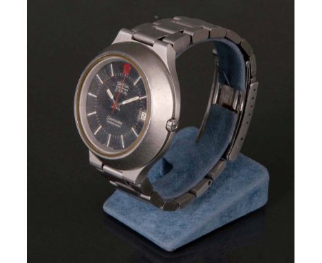 Armbanduhr, Marke „Omega“, Modell „Seamaster Electronic 300 HZ“, Chronometer, mit dunkelblauem Ziffernblatt, Edelstahlgehäuse