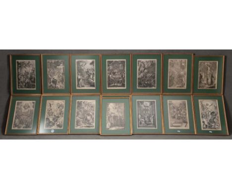 K. Lauber / G. A. E. Wolfgang / J. A. Zimmermann u.a. (Graphiker des 18. Jhs.). Konvolut Kupferstiche mit Szenen aus dem Lebe
