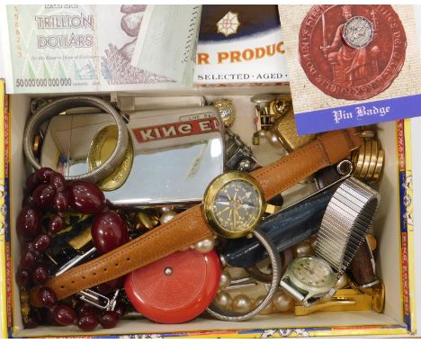 A Ralco waterproof wristwatch, cufflinks, costume jewellery, etc.