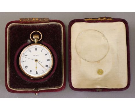 A 9ct gold gent’s open-face pocket watch, the white enamel circular dial inscribed “John Russell, London”, with black roman n
