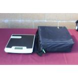 A Marsden M-420 digital stand on floor weighing scale with power cable, carry satchel and