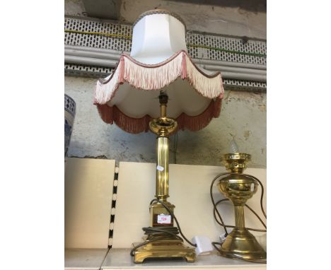 BRASS COLUMN TABLE LAMP