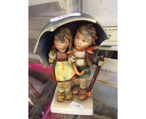 HUMMEL UMBRELLA BOY AND GIRL FIGURE   C