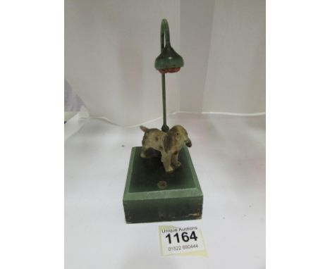 A cold painted spelter cocker spaniel mounted on a night light