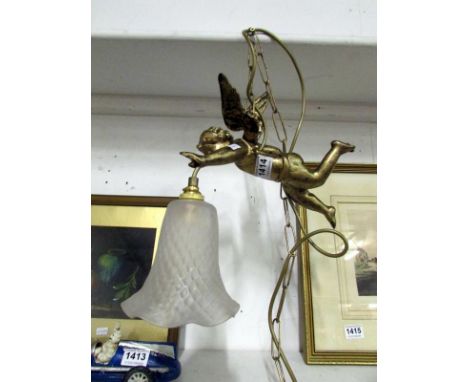 A Cherub ceiling light with shade