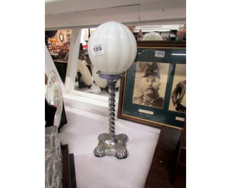 A chrome plated Art Deco lamp