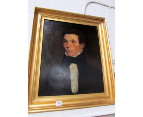 A gilt framed oil on canvas portrait