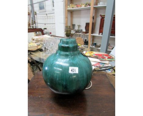 A pottery table lamp base