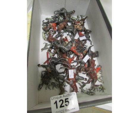A quantity of fox hunting toy figures including Britain's, a/f