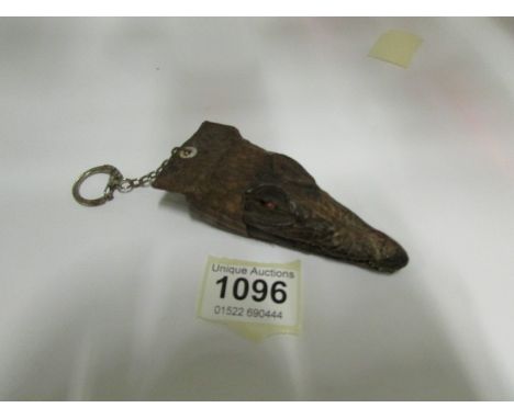 A vintage Taxidermy baby crocodile head key ring