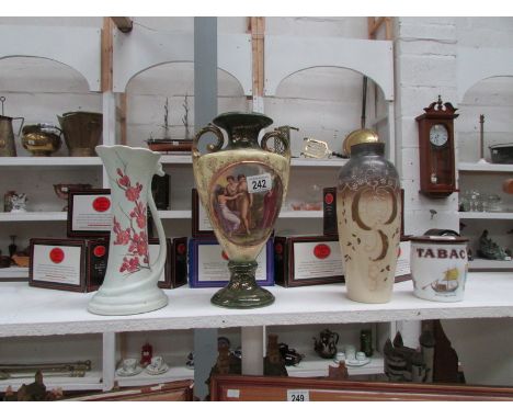 3 vases including Radford and a tobacco jar