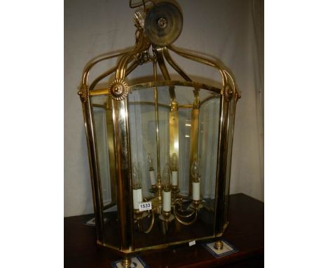 A large heavy brass lantern