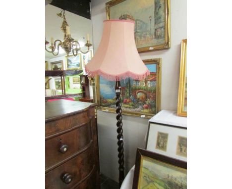 A barley twist standard lamp