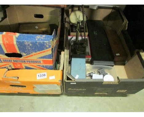 A mixed lot of cased tools including micrometers, Salter spring scales etc
