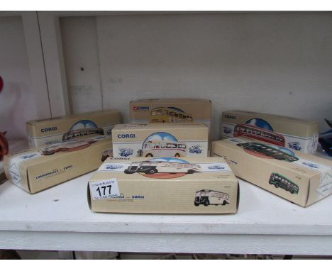 7 boxed Corgi classics buses and coaches