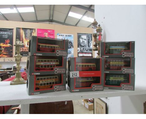 8 boxed Corgi 'Original Omnibus' buses and coaches