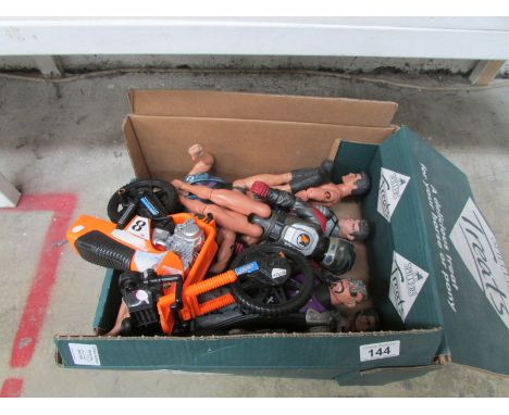 A box of Action man type figures