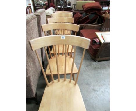 5 stick back kitchen chairs and 2 stools