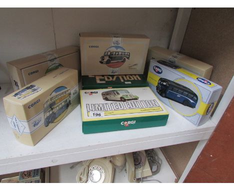7 boxed Corgi classics buses and coaches