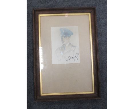 A portrait photograph signed of Edward Prince of Wales by Vandyke, after a painting, bust length, showing the Prince in milit