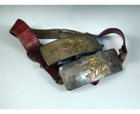 A Victorian silver officer's belt pouch, the interior with scrap of paper inscribed for Lieutenant General Mallaby, Commander