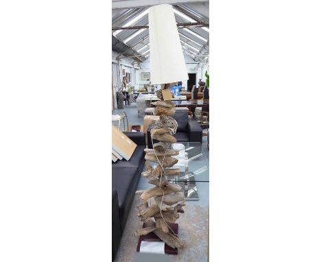 BLEU NATURE DRIFT WOOD FLOOR LAMP, with shade, 200cm H. 