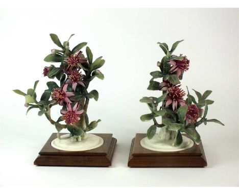 A pair of Royal Worcester models of Mexican Feijoa and Ladybirds modelled by Dorothy Doughty each with printed black marks an