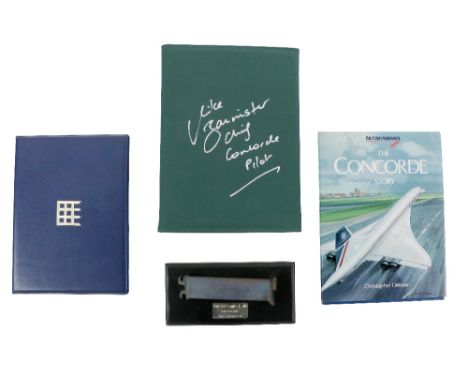 Aeronautical Interest:&nbsp;[Concorde]&nbsp;A mounted metal Concorde Engine Blade -&nbsp;Signed by Mike Bannister (Chief Conc
