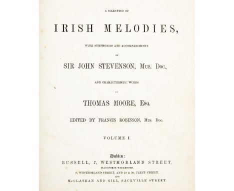 Binding: Moore (Thomas)&nbsp;A Selection of Irish Melodies, with Music by Sir John Stevenson, Ed. by Francis Robinson, 2 vols