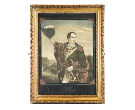 Political Print:&nbsp;Robert Emmett - The Irish Patriot, coloured lithographic print with embellished cut outs, and printed q